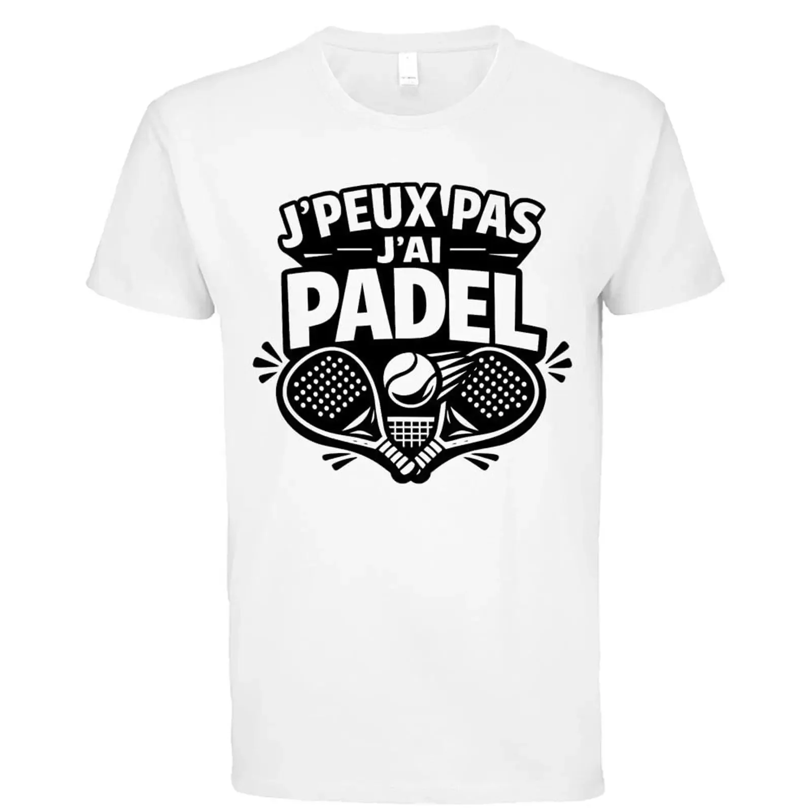 T Shirt Blanc avec Imprimé 'J'Peux Pas J'Ai Padel' Humour Cadeau Joueur de Padel vintage Washed streetwear designer clothes