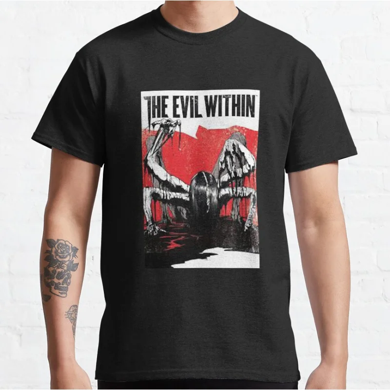 

Mummy Demon Poster The evil within Horro video game T Shirt for men 100% cotton clothing large size Adult tops S-6XL