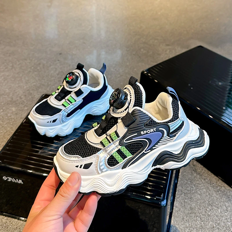 

Spring and autumn new men's and women's functional shoes, soft-soled rotating button mesh sports single shoes