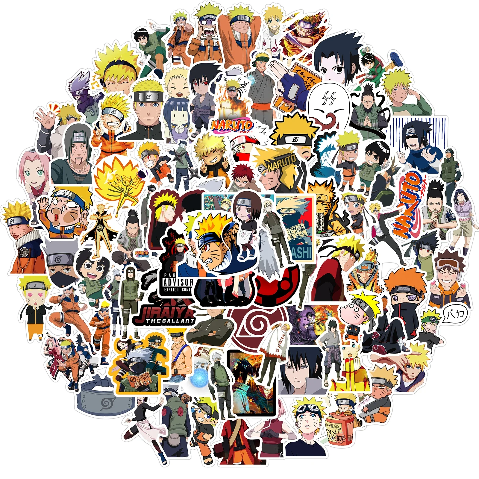 50/100pcs Anime Naruto Cartoon Graffiti Stickers Laptop Phone Guitar Notebook Suitcase Waterproof Sticker Kids Toy