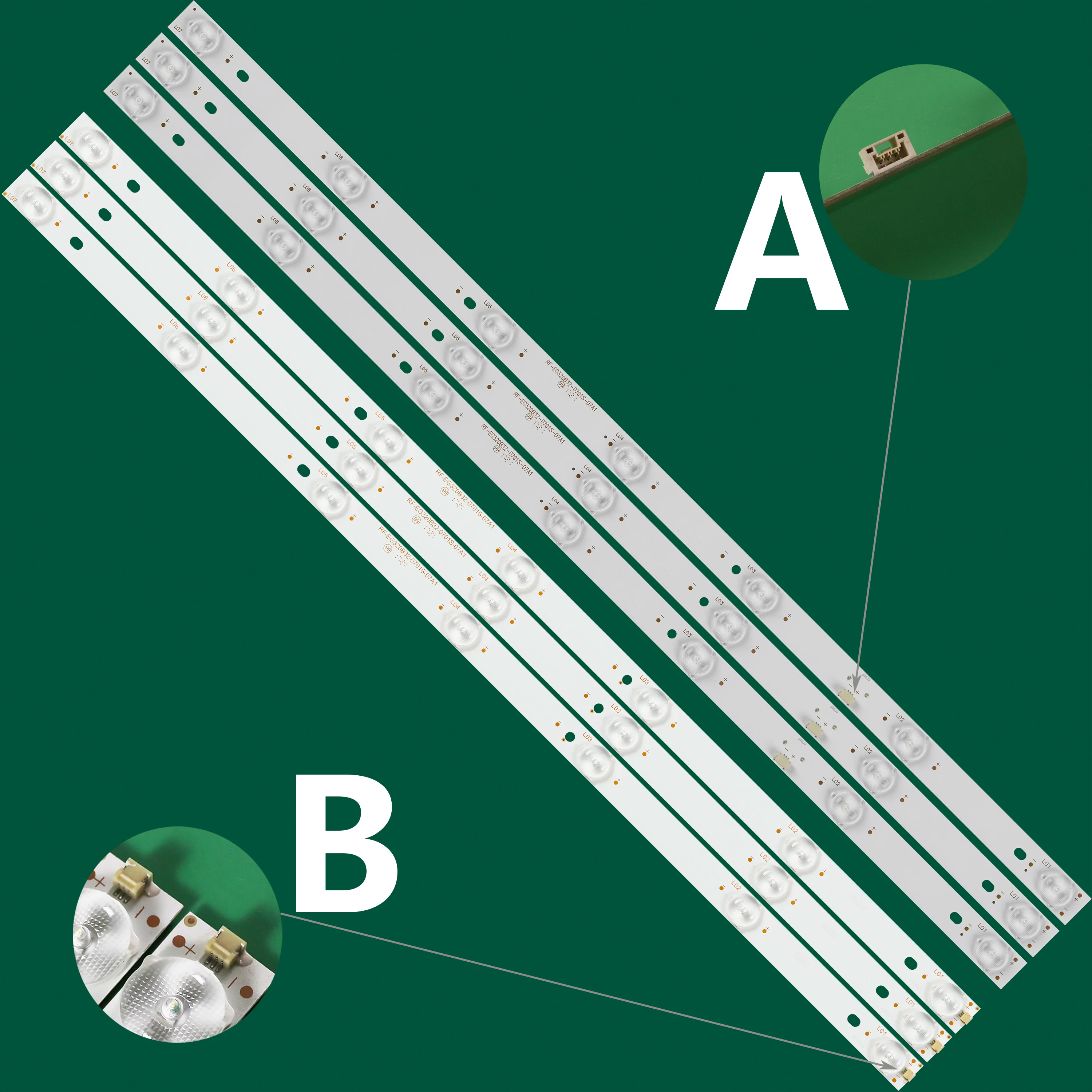 

LED strip 7 lamp For ShineoOn 2D02296 REV.E GC32D07-ZC21FG-15 303GC320038 GC32D07-ZC21FG-29 T3212M LD32E12M 32PHF5011 F32D7000B