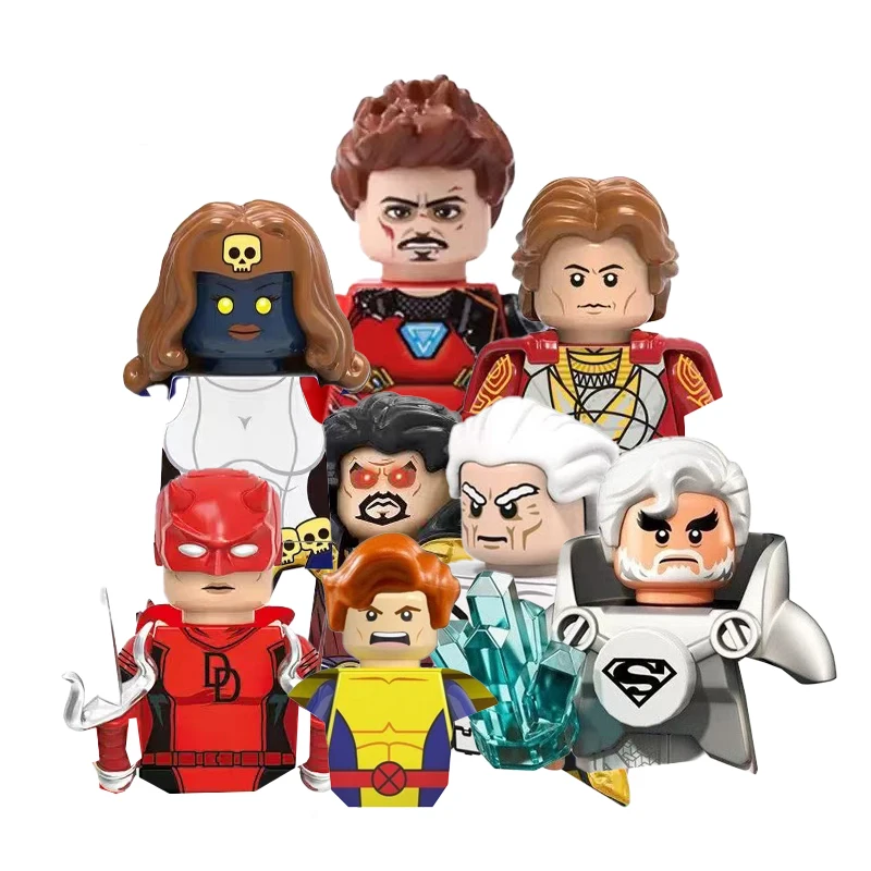 Marvel Comics series Spider-Man Iron Man American captain Loki building blocks cartoon character building blocks birthday gift.