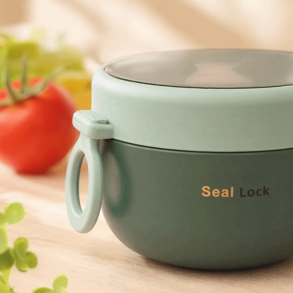 Portable 850ml School Lunch Box Bag Leakproof Divided Microwave Oven Lunch Box Storage Box Fork Spoon Insulated Lunch Bag Worker