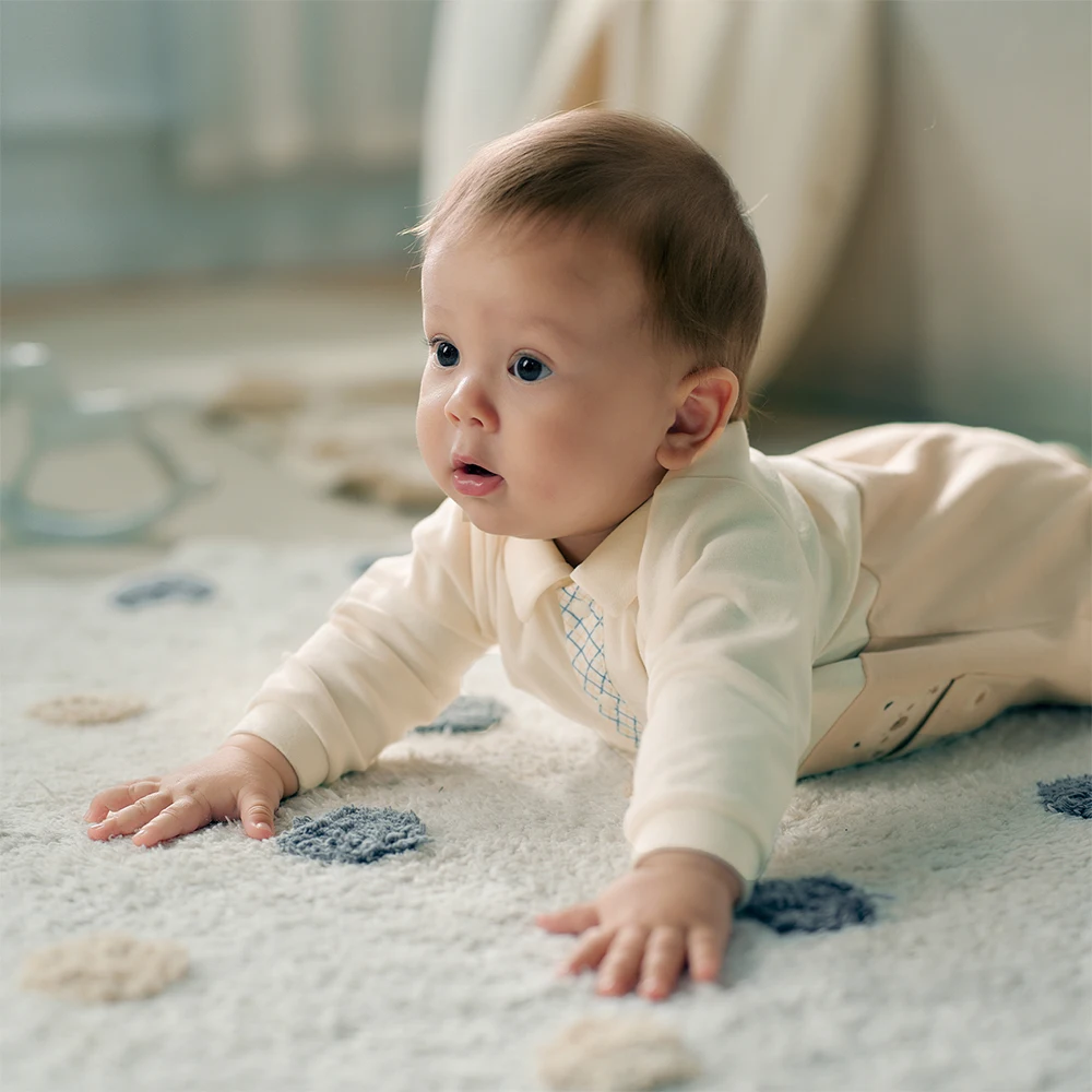 Dave Bella Baby Jumpsuit Boys Autumn Spring Romper Gentle Long Sleeve Cotton 3-24 Monthes Newborn Creeper DB3253000
