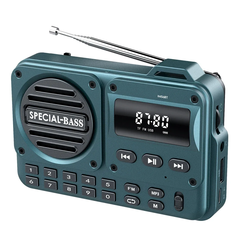 

Portable FM Radio Rechargeable Digital Radio Recorder with LED Display BT 5.4 Radio Speaker for Home Travel