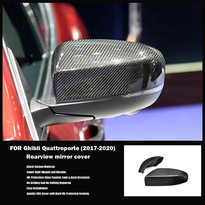 left-hand drive Dry Carbon fiber Paste style Rearview mirror cover For Maserati Ghibli Quattroporte 17-19