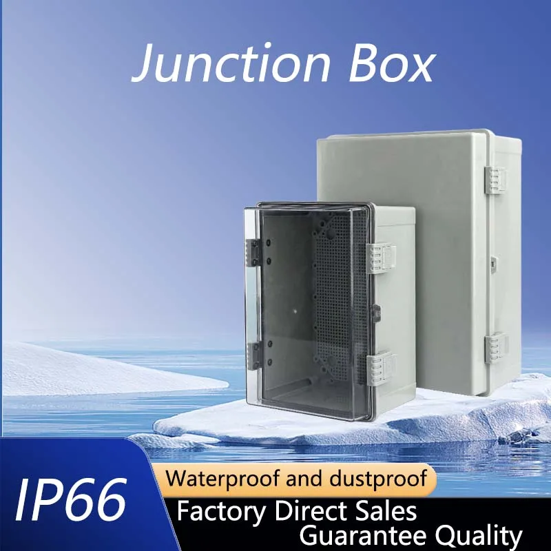 

Waterproof Outdoor Plastic Box Distribut Box IP66 Abs Plastic Grey/Clear Cover Housing Power Electrical Junction Box