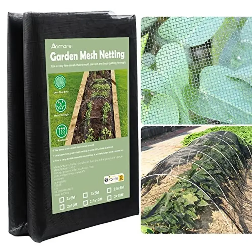 

10’ x 33’ Thicker Ultra Fine Black Garden Mesh Netting Vegetables Fruits Flowers Protection Insects Bird Nano PPT Strong Light