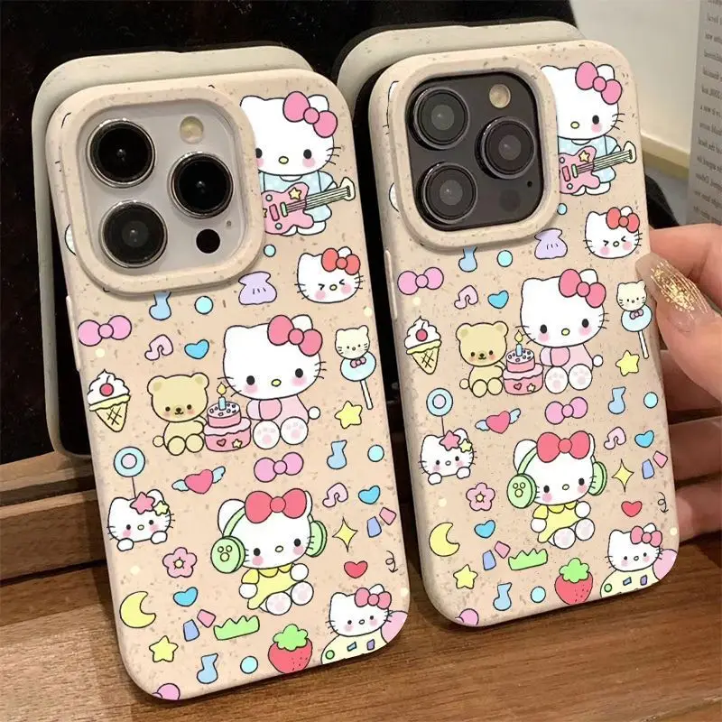 Sanrio Hello Kitty Birthday Party Phone Case For iPhone 15 14 13 12 11ProMax XR XS MAX 78Plus Y2K Girl Cute Anti Fall Back Cover