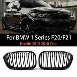 Front Bumper Racing Radiator Mesh Grill For BMW 1 Series F20 F21 Facelift 2015-2019 Year Gloss Matte Black M Color Carbon Print