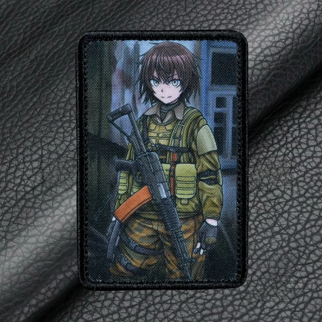 

АЕК-971 Anime Boy Emblem Tactical Morale Badge Printed Hook and Loop Army Patches for Clothing Military Backpack Sticker