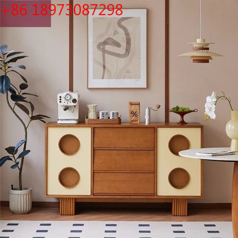 Armario de almacenamiento retro combinación de madera maciza gabinete de salón integrado Carmen