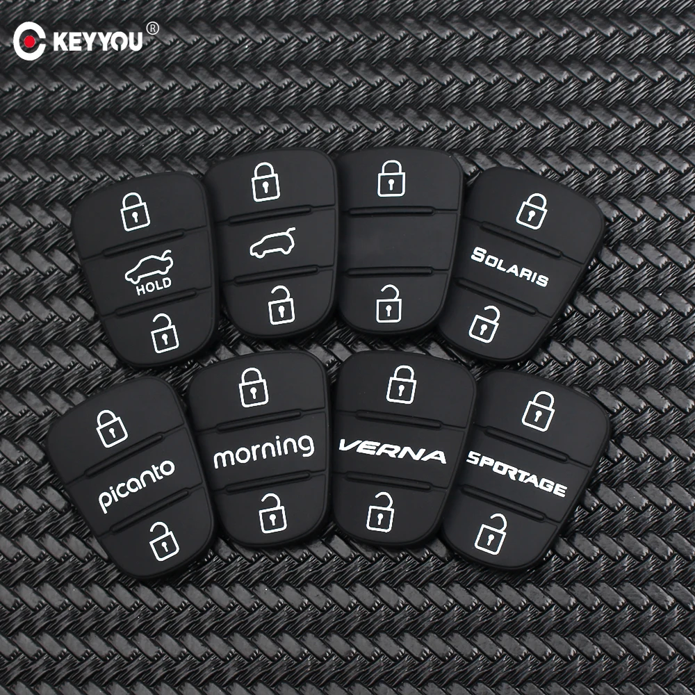 

KEYYOU 20x Car Key Case Rubber Pad For Hyundai Kia Picanto RIO Solaris Accent Tucson l10 l20 l30 Rio Ceed morning Elantra VERNA