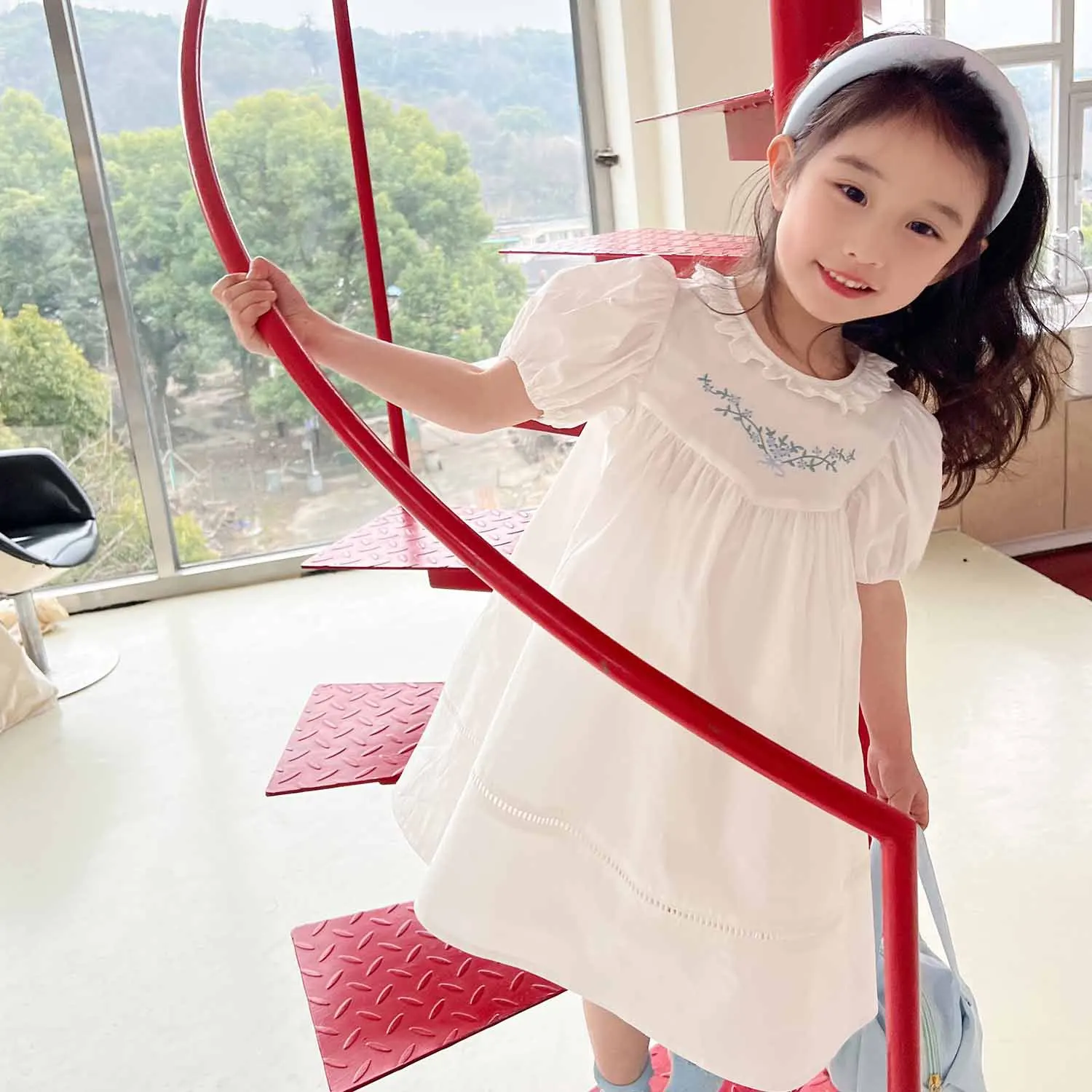 

Kids Sweet Lace Embroidered Cotton Princess Fashion Birthday Dresses Children Clothes Vestidos 2025 Baby Girls Summer Dress
