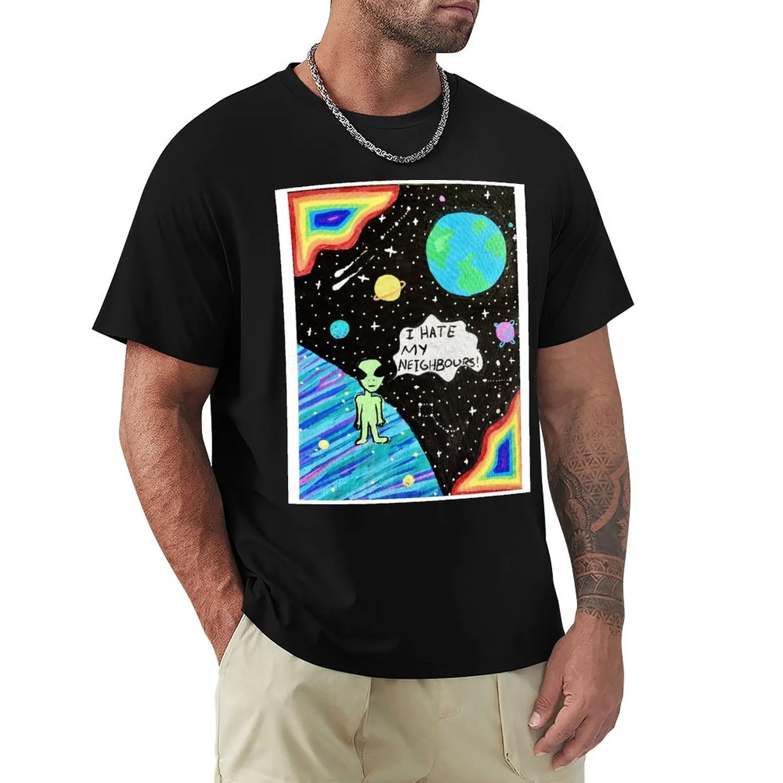 

I hate my neighbours T-Shirt Sports Casual Breathable Tee Shirt