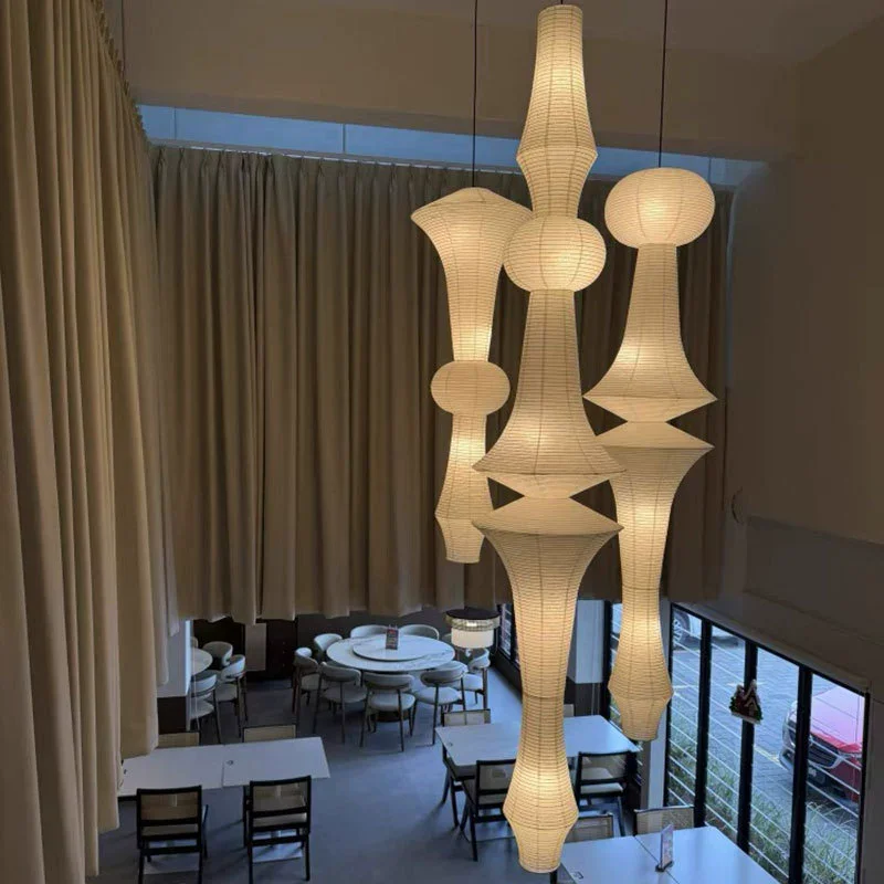 

Noguchi Yong Lamp Living Room Restaurant Bedroom Staircase Light Japanese Rice Paper Lamp Shade Corner Designer Pendant Lights
