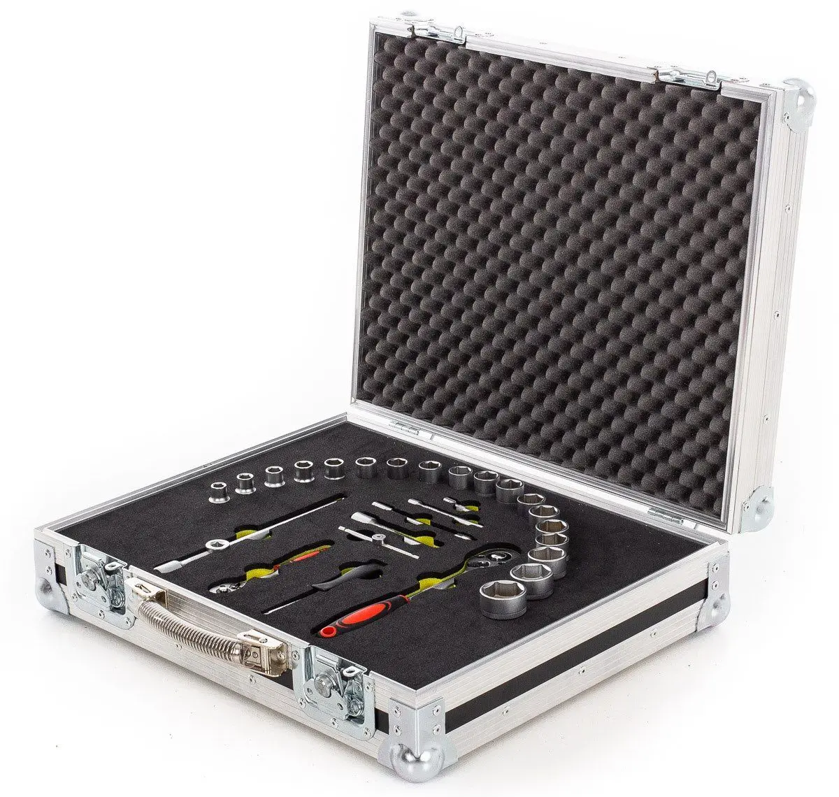 Customizable Toolbox Flight Case Waterproof Spanner Set Storage EVA Aluminum Featuring Custom Foam Insert Customizable