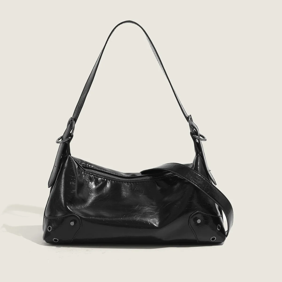 

Новая сумка из искусственной кожи с крокодиловым узором, женская сумка, тренд 202, Harajuku, винтажная черная сумка подмышки, женская элегантная сумка-мессенджер