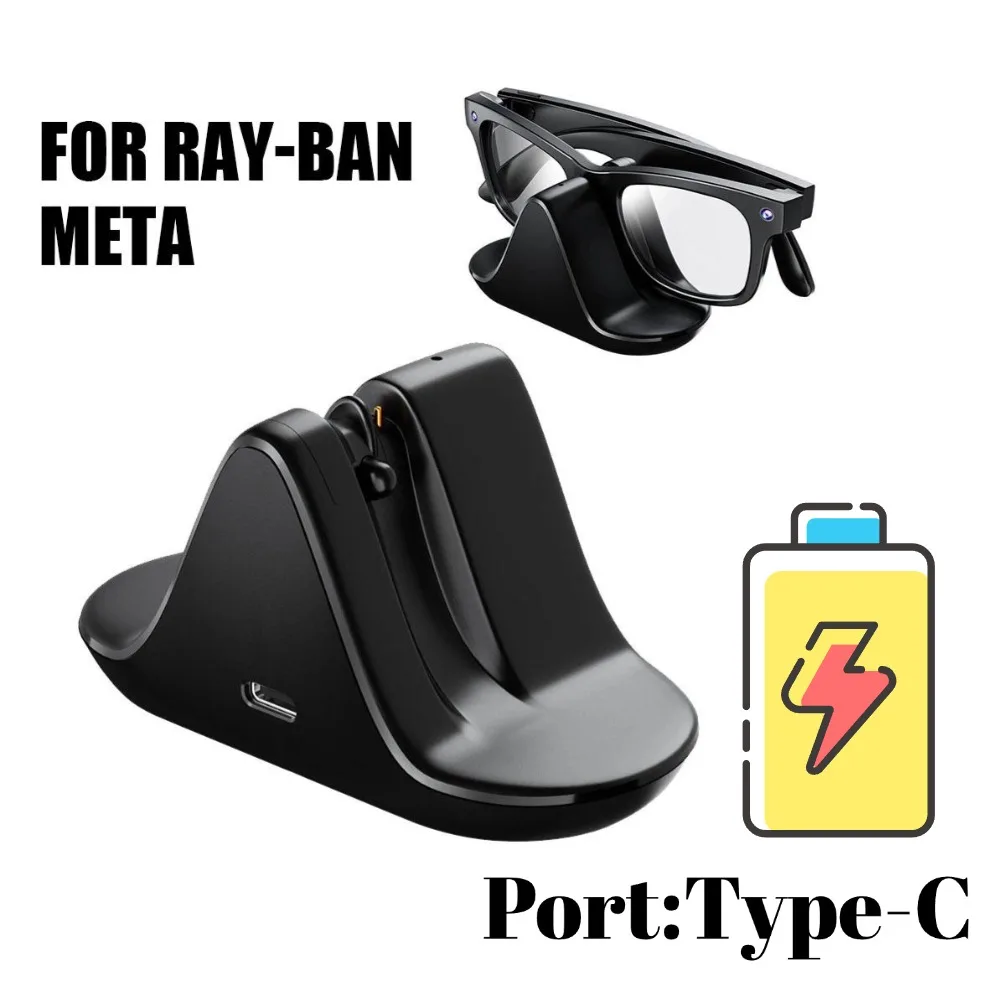 

Зарядная док-станция для умных очков META Ray-Ban, портативная дорожная зарядная станция с адаптером Type-C