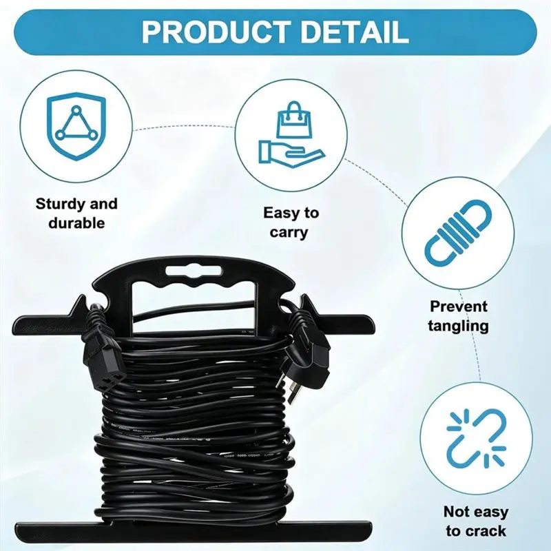 B50B-Heavy Duty Extension Cord Reel 4Pcs 100Ft Cord Organizer Christmas Light Storage Holder Wrap Spool Winding System