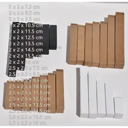 100pcs/Lot 2x2 2.5x2.5 DIY Perfume Bottle Eyebrow Pencil Perfume Primary Color Packaging Paper Box White Card Storage