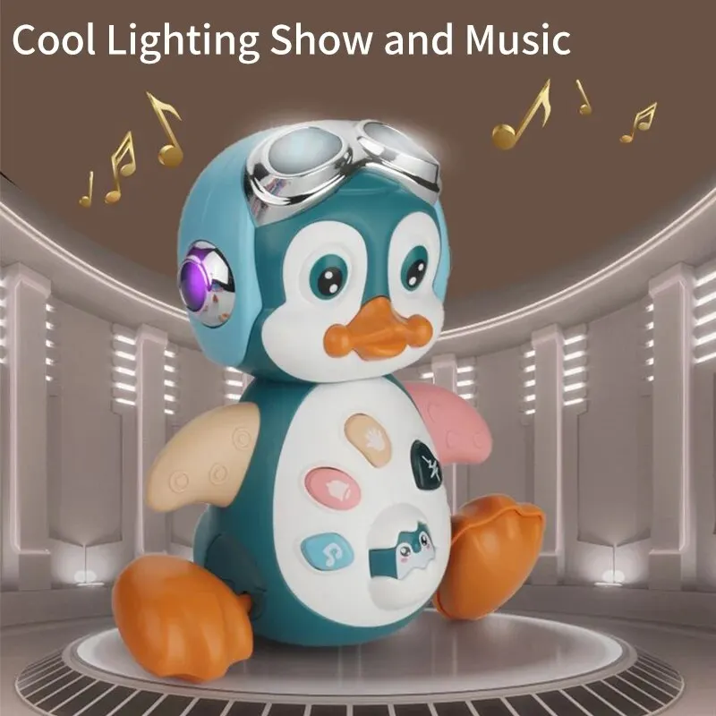 Baby Musical Penguin Toys Crawling Walking Moving Tummy Time Light Up giocattoli per neonati giocattoli per bambini apprendimento interattivo regalo per bambini