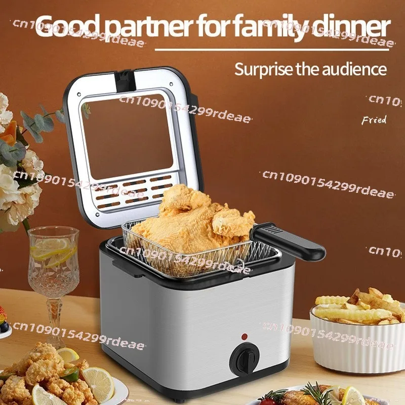Large Capacity Square Electric Deep Fryer Stainless Steel Home Integrated Fryer for Chicken and Fries
