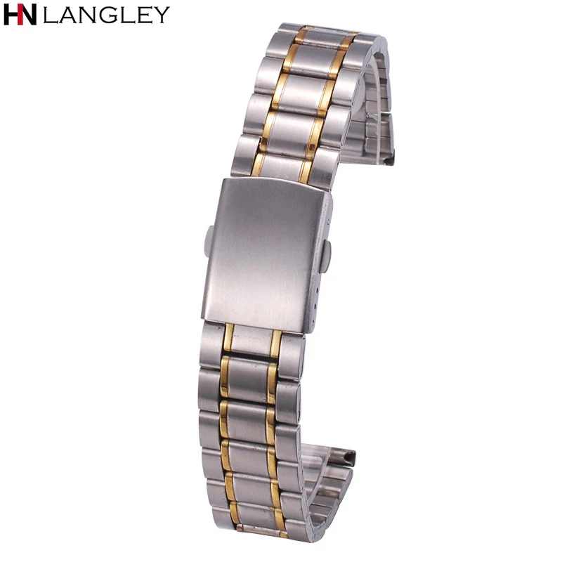 12mm 14mm 16mm 18mm 20mm 22mm 24mm Width Watch Band Stainless Steel Strap Five-bead Diving Steel Strap Watch Accessories Tool