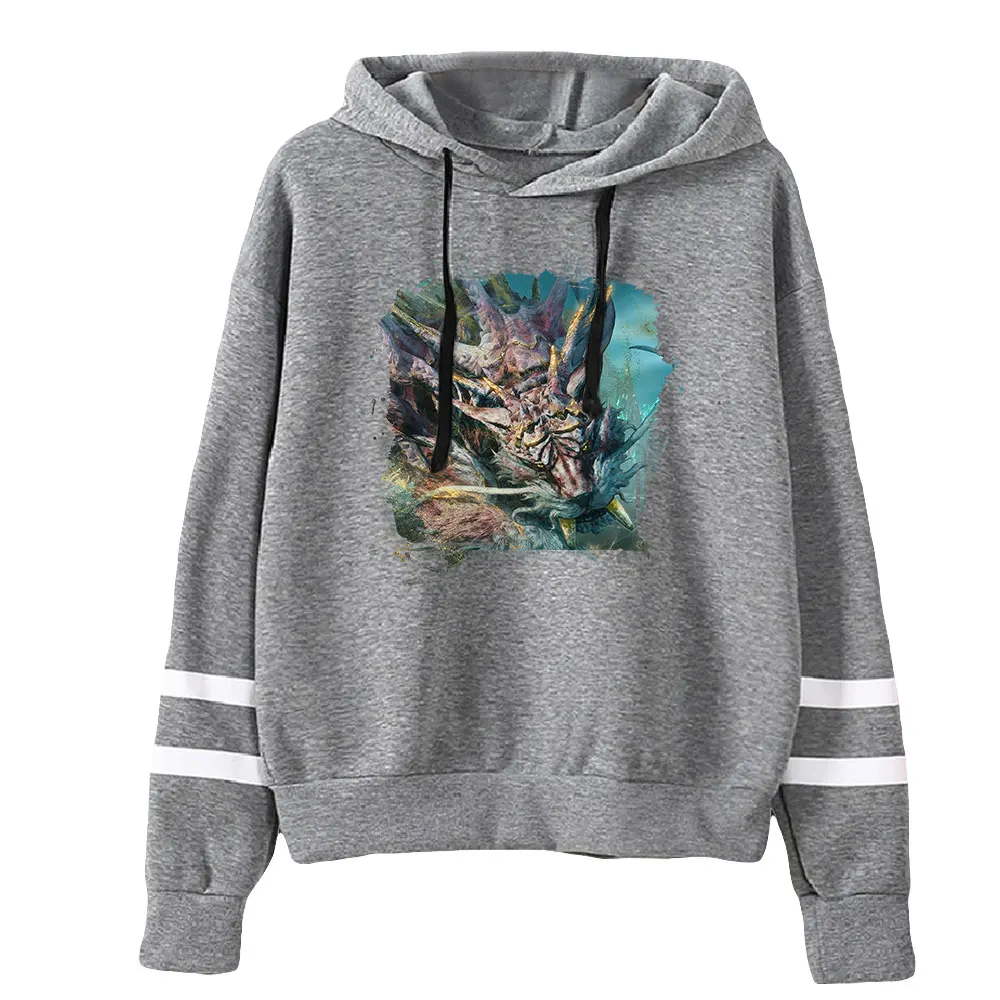 Wilde Herzen Monster Spiel Sweatshirt Unisex Taschen lose Barren Ärmel Streetwear Frauen Männer Hoodie Harajuku Kleidung