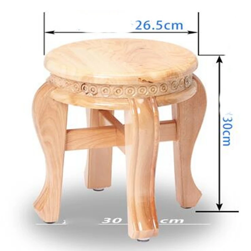 Household sturdy tiger foot wooden stool small stool flowerpot base