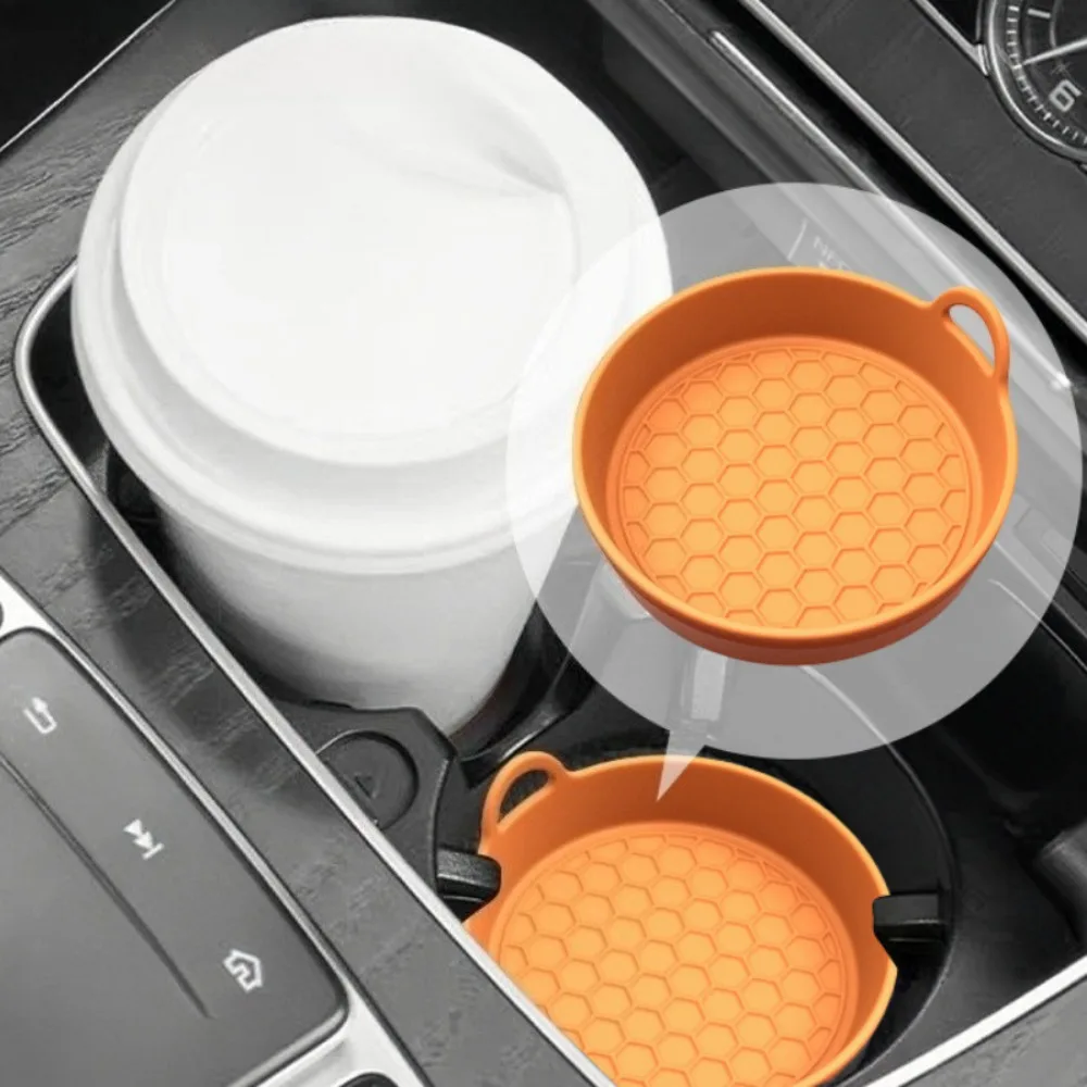 2Pcs Silicone Coasters for Car Non-Slip Heat-Resistant Durable Eco-Friendly Spill-Proof Fits Most Cup Holders