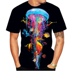 Luminescent Jellyfish T Shirt 3D Print Animal Graphic Men Streetwear Short Sleeve Tops Fashion Harajuku Women Kids Summer Tees