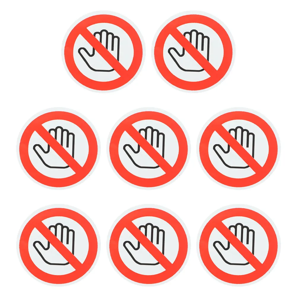 

8pcs Safety Warning Signs Stickers Adhesive Do Not Touch Labels Car Reflective Small Decal File Folder Tag