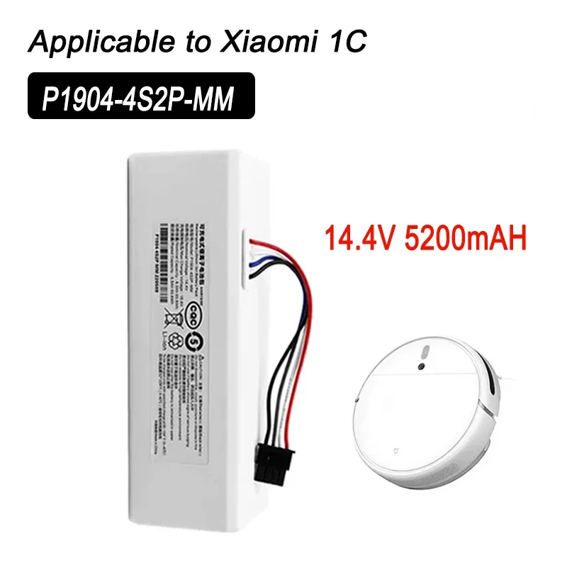 14.4V 5200mAh Robot Vacuum Cleaner 1C Lithium Battery for Xiaomi Mijia 1C STYTJ01ZHM Robot Vacuum Mop Cleaner Battery