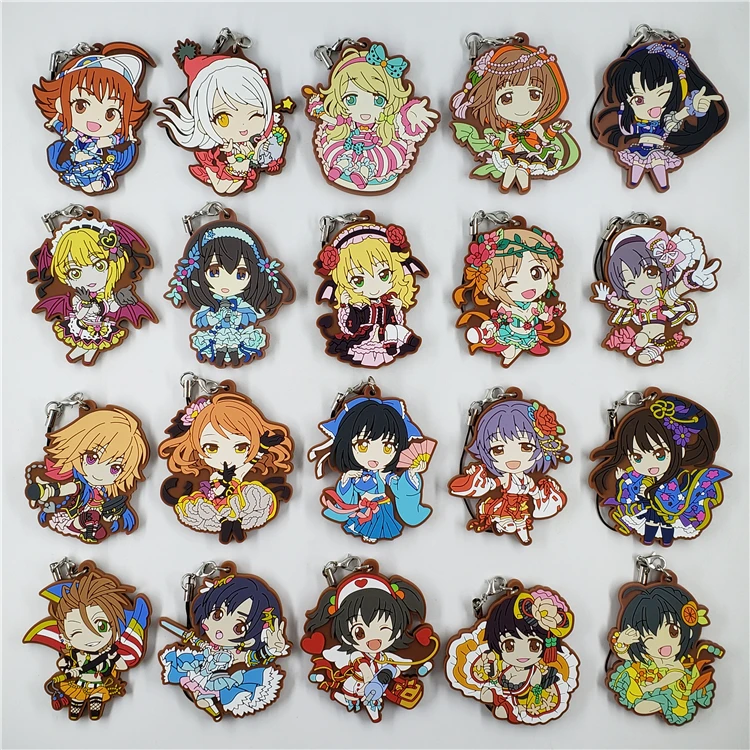 Pingentes de borracha Idol Master, figuras colecionáveis ​​para fãs de entretenimento de anime, adequados para maiores de 14 ...