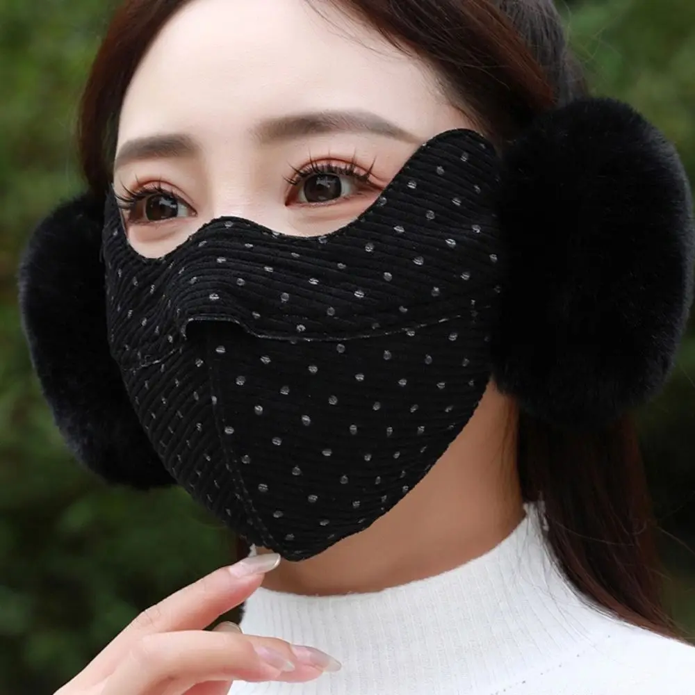 New Plush Thermal Earmuffs Mask Autumn Winter Windproof Fleece Winter Mask Dustproof Wrap Mask Cycling Earflap