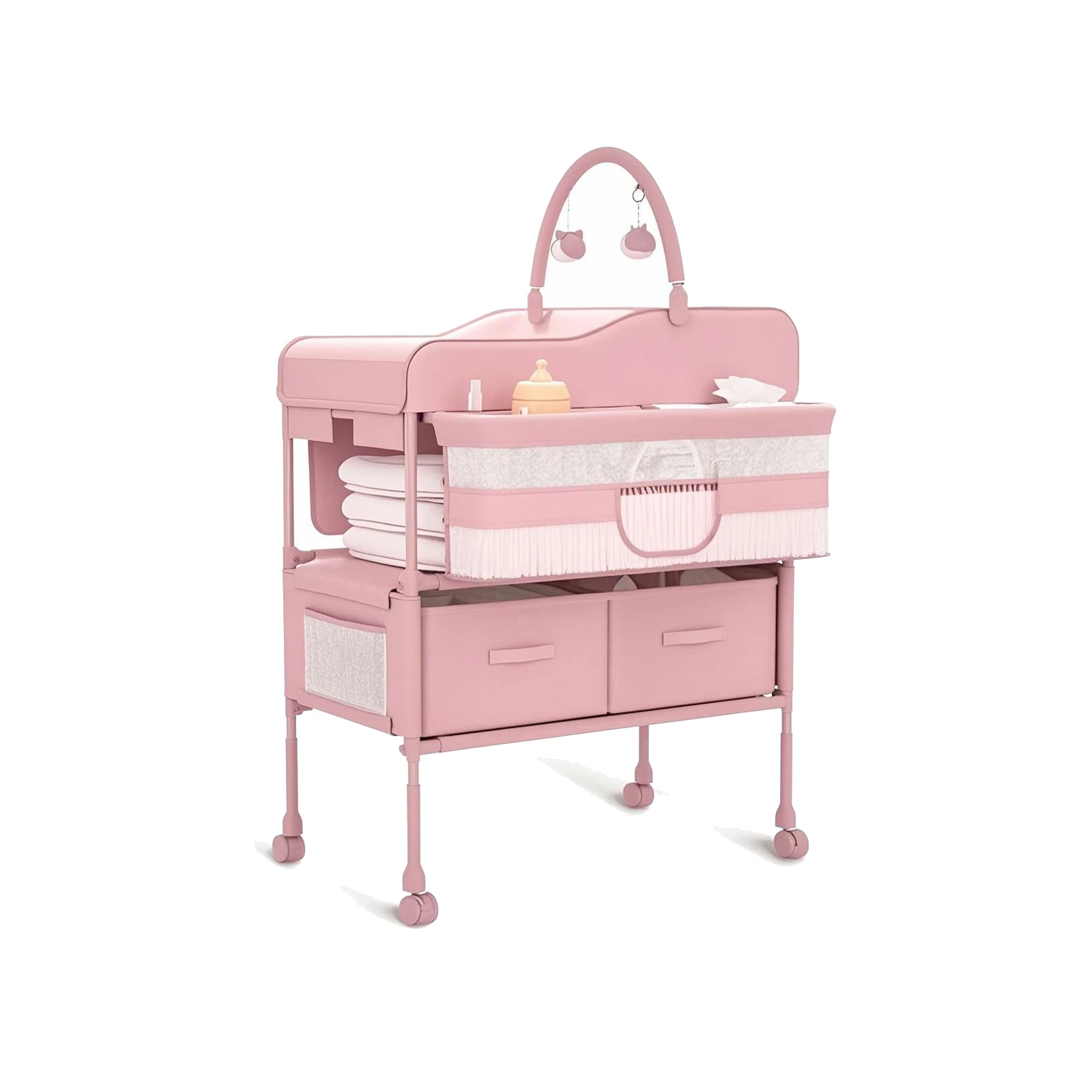 طاولة تغيير حفاضات الأطفال المحمولة مع درجين، طاولة تغيير قابلة للطي، محطة تغيير حفاضات قابلة للتعديل للطفل #3