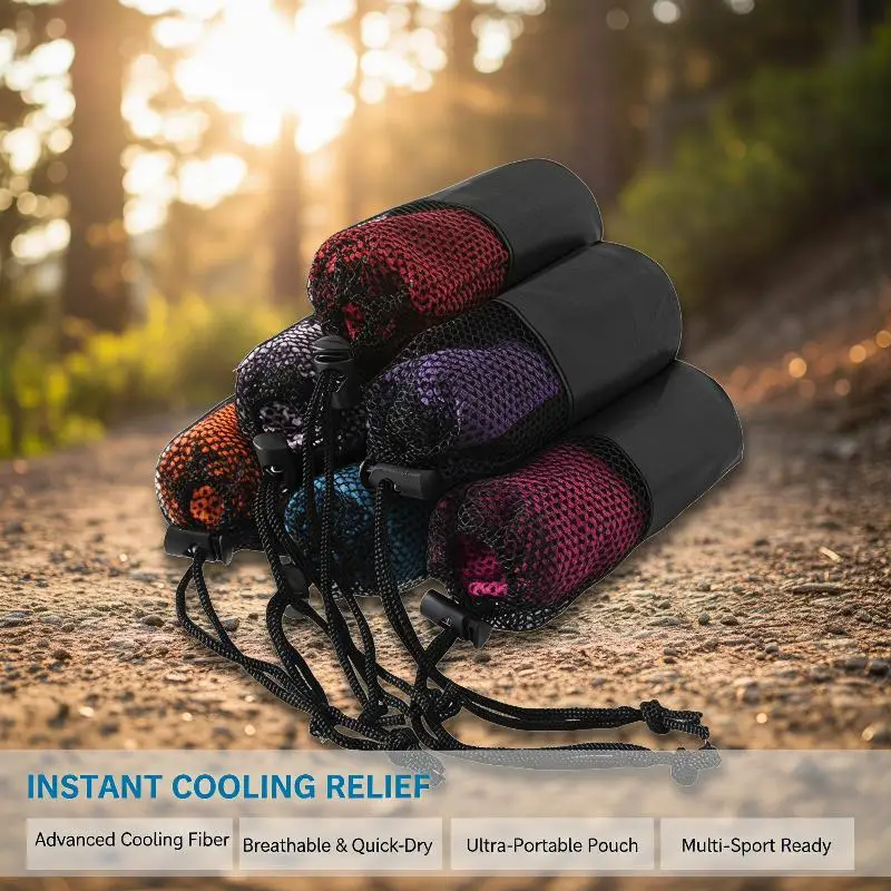 Cooling Towel Anti Sunstroke Breathable Quick Drying Microfiber for Yoga Running Outdoor Sports 1Pcs