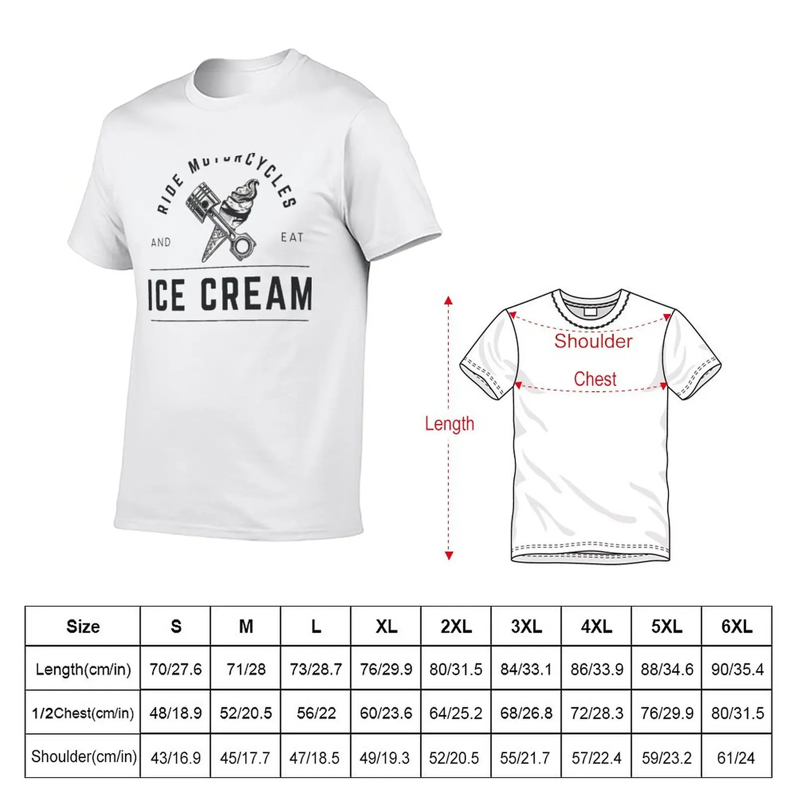 New Ride Motorcycles and Eat Ice Cream T-Shirt summer top summer tops animal print shirt for boys custom t shirts men clothings