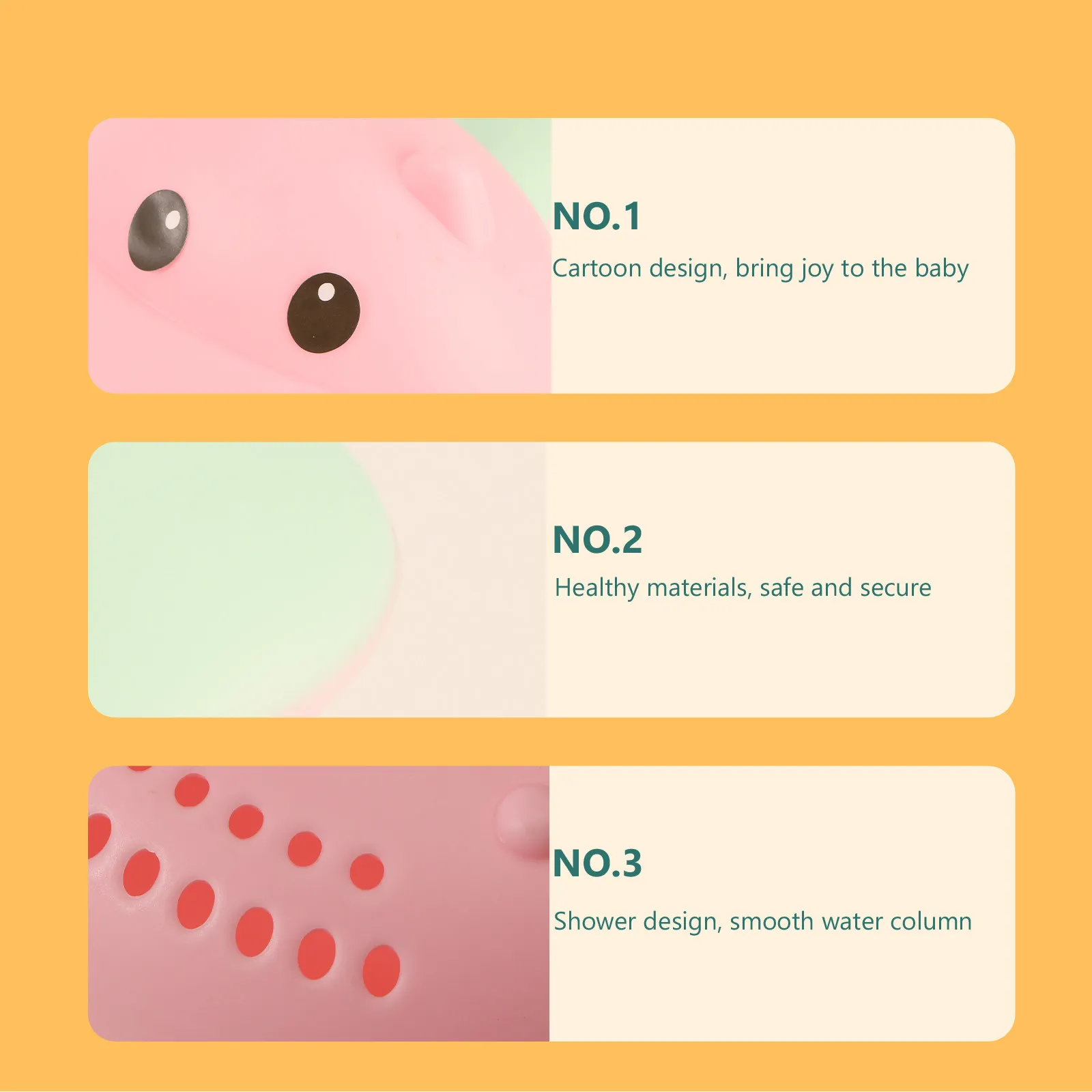 

Набор из 2-х ковшей для купания малышей с мультяшным дизайном, плавный поток воды, двухцветный, из полипропилена, удобно держать