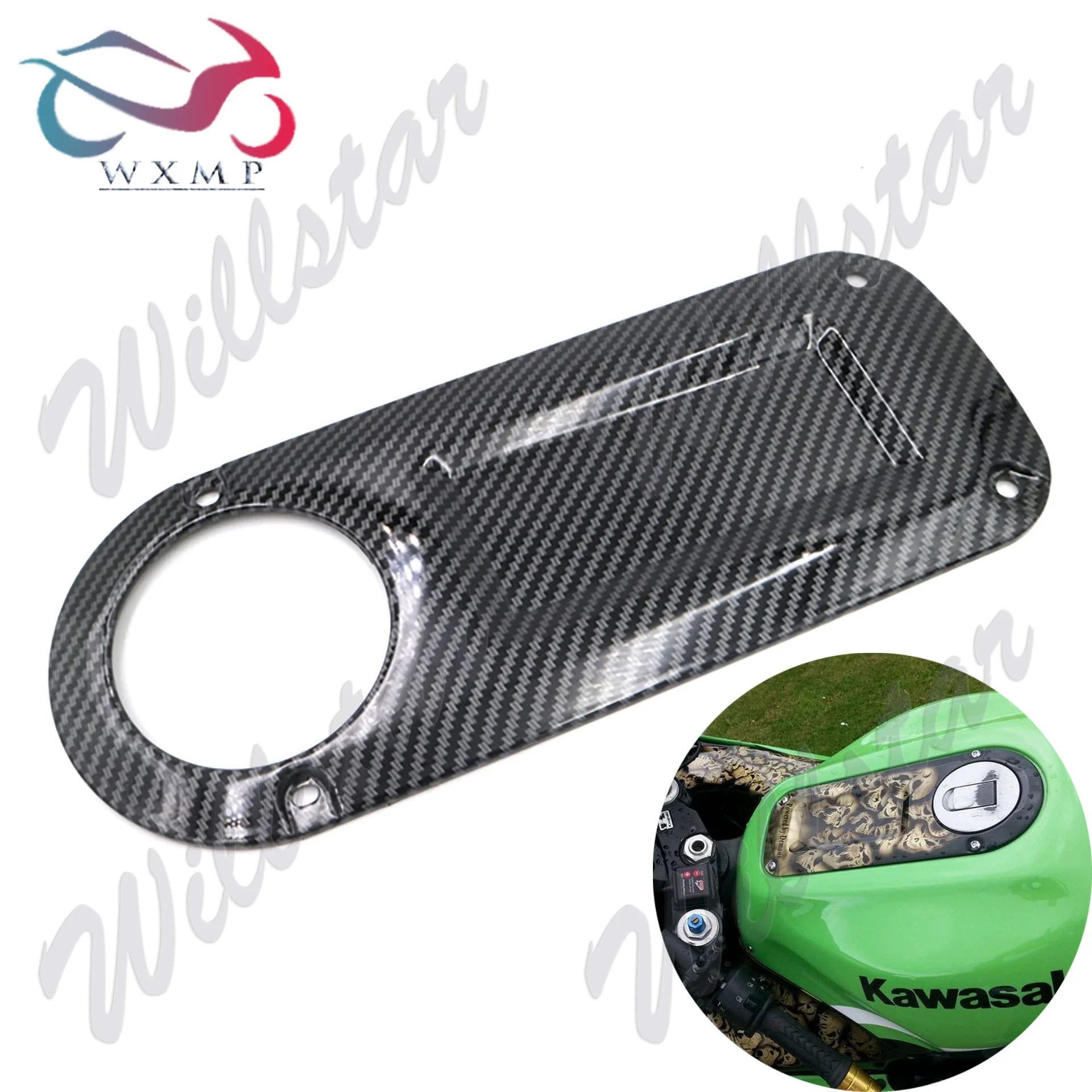 

Carbon Fiber Paint Tank Center Cover Panel Middle Fairing For KAWASAKI NINJA ZX-12R 2000 - 2005