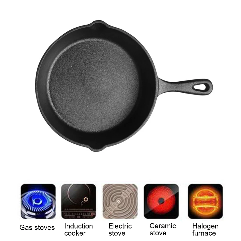 Frying Pan Non-stick Coating Iron Frying Pot Household Skillet Fryer for Kitchen Cooking, 16cm