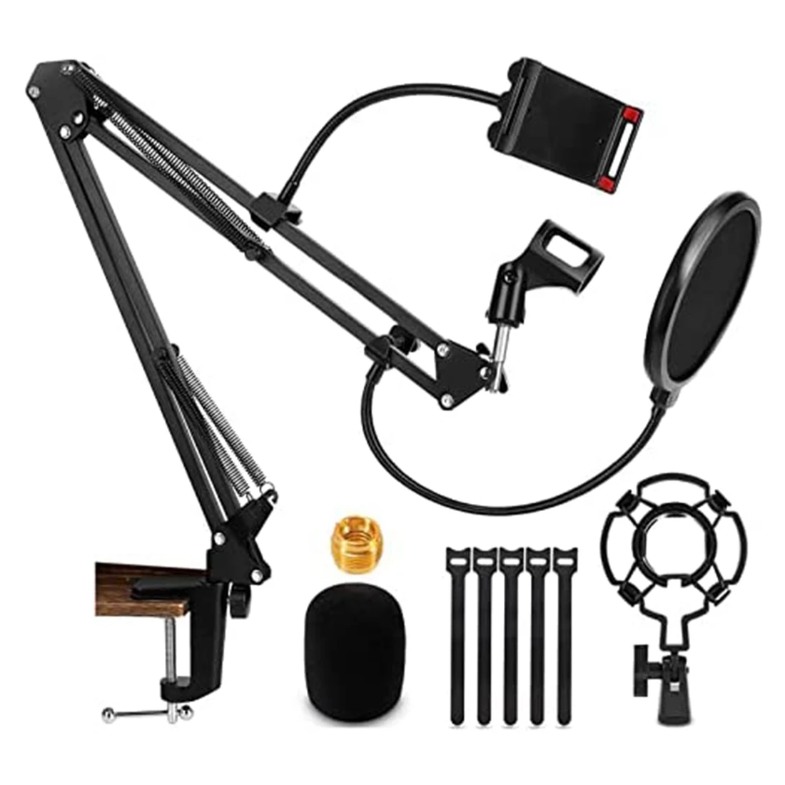 Microphone Stand,Adjustable Desk Suspension Scissor Arm Mic Boom Arm for Blue Yeti,Snowball&Other Mics,Recording,Games