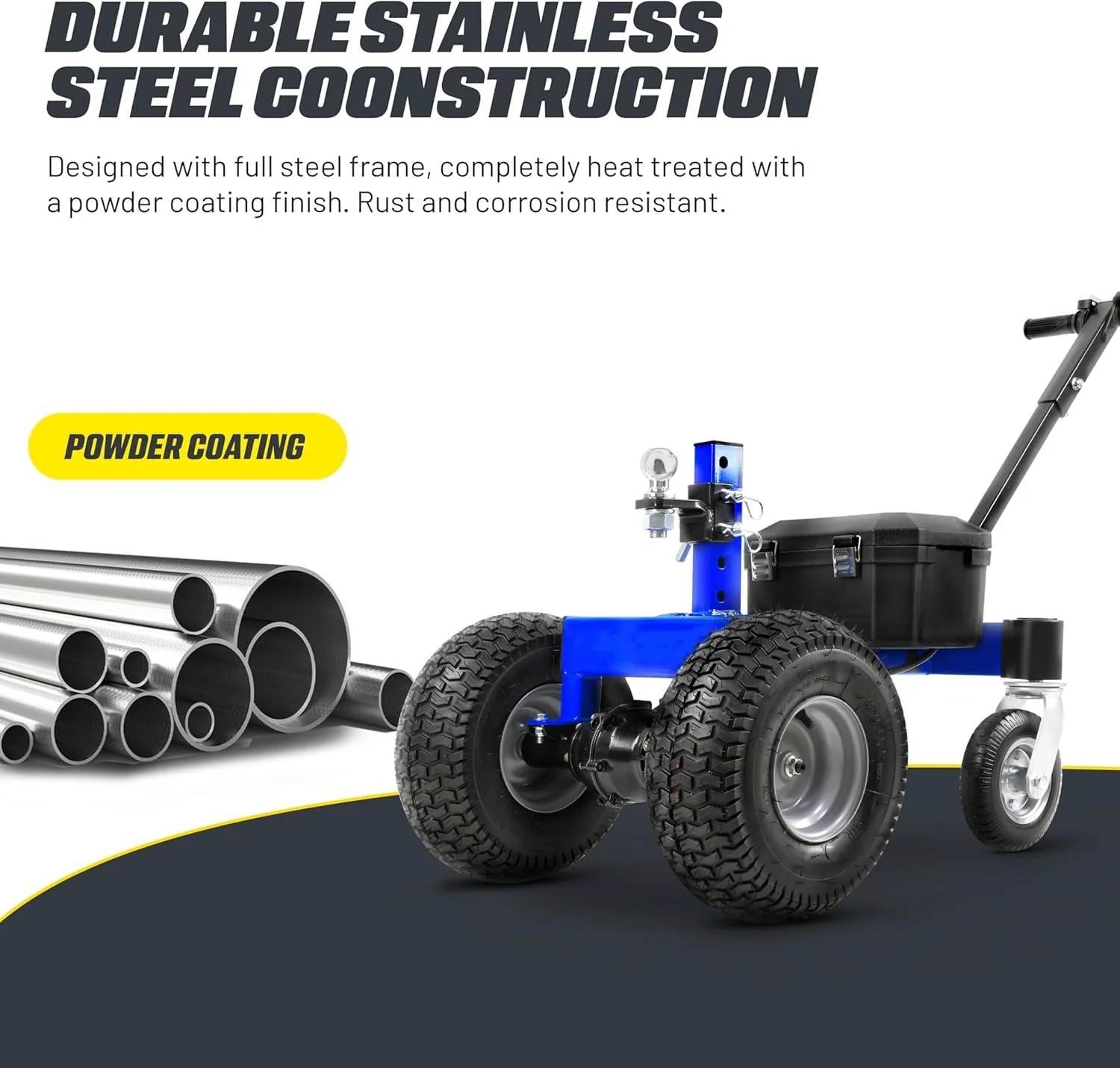 مقطورة كهربائية دوللي مع محرك 800 وات 7 أمبير تيار مستمر 24 فولت عربات يدوية لسهولة الحركة حتى 440 رطل #3