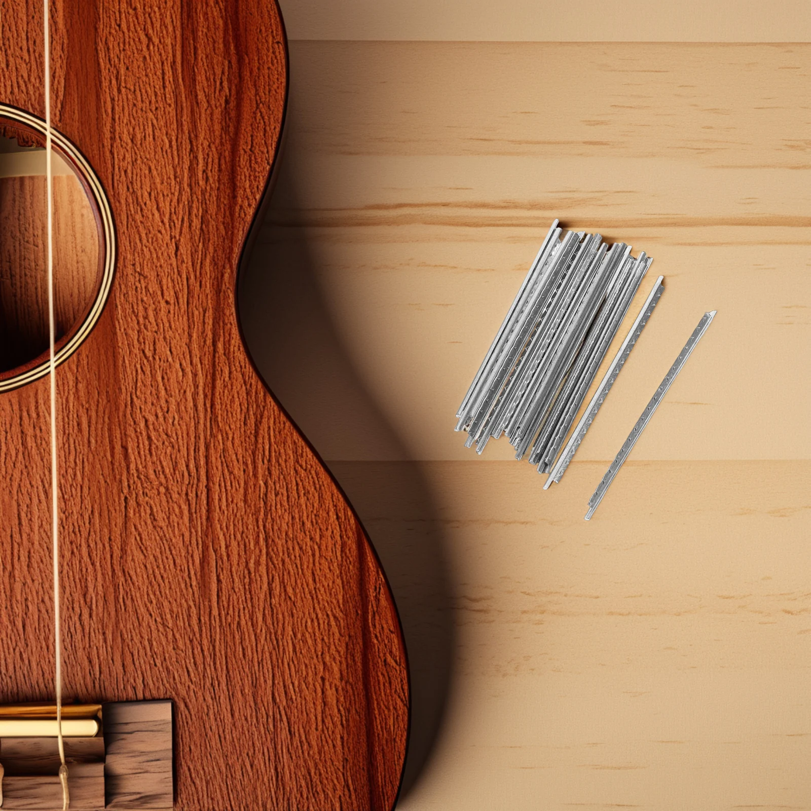 

19Pcs Guitar Fret Wires White Copper Frets Suitable Folk Classical Small Guitars High Strength Lasting Performance