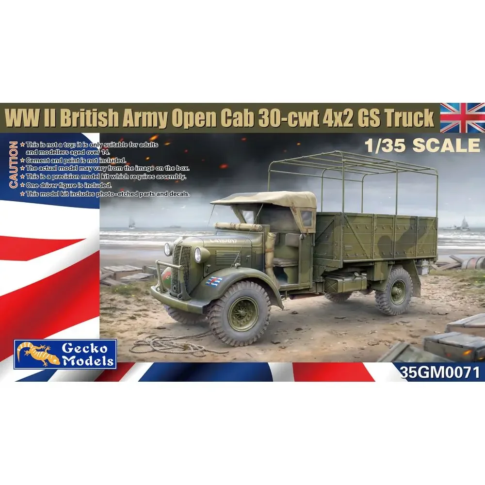 Gecko Models 35GM0071 1/35 WWII British Army Open Cab 30-cwt 4x2 GS Truck - Scale Model Kit