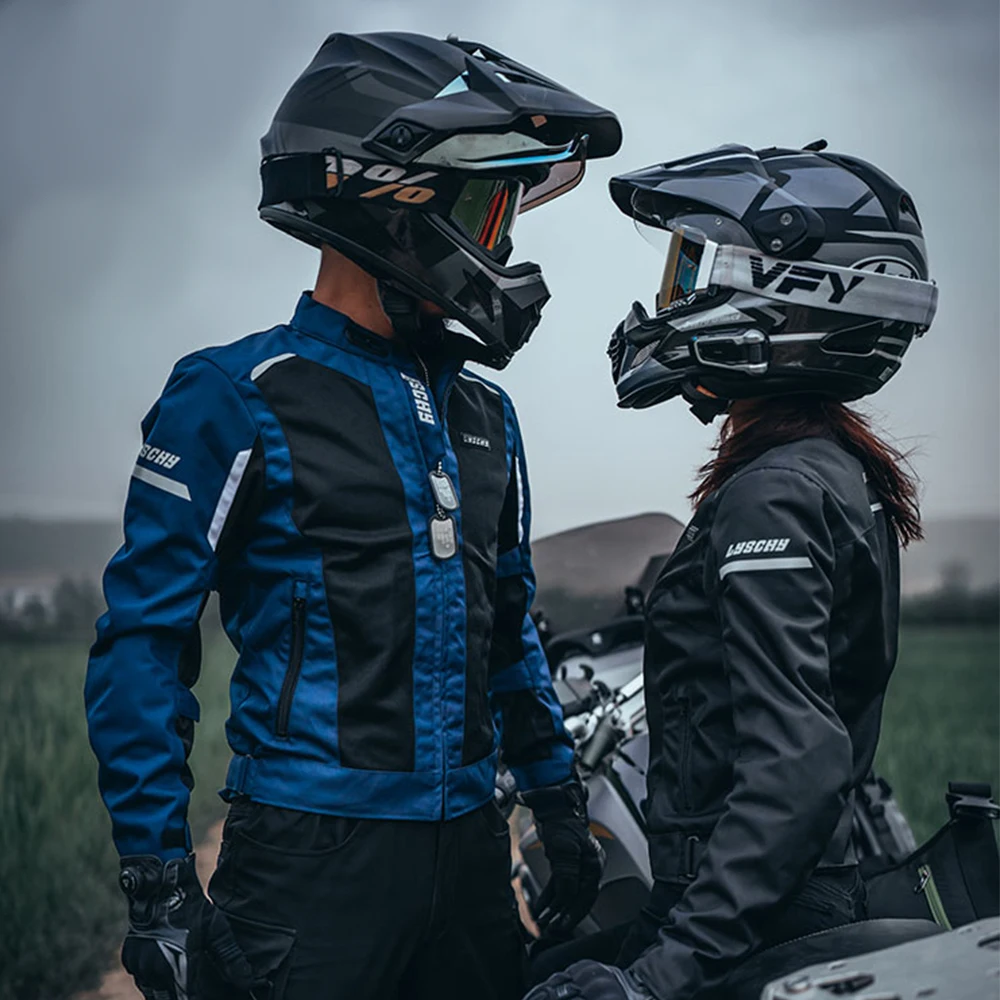 

LYSCHY Men Breathable Off-road Jacket Motorcycle Jacket CE Certification Anti-fall Motor Jacket Wear Resistant S-6XL