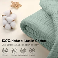 Simple Muslin Summer Blanket 100% Cotton Breathable Skin-friendly Lightweight Bed Blanket 6 Layer Couch Sofa Blankets for Throw 3