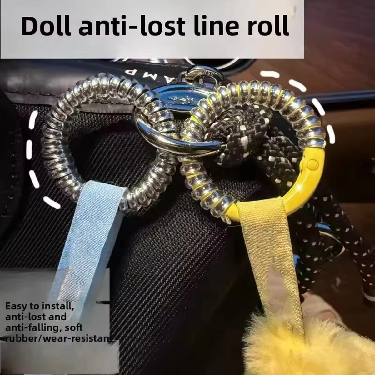 【Only Coils】For Labubu Anti Drop Buckle Silicone Rope Keychain Protection Ring Colorful Winding Fixed Anti Drop