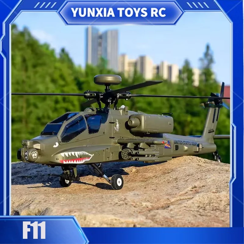 

New Yuxiang F11 Apache Armed Remote Control Helicopter 3d Inverted 6-Channel Flight Model Simulation Unmanned Helicopter Toy Gif